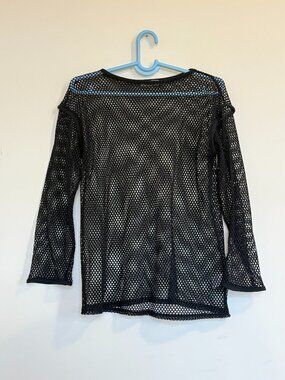 Black Mesh Long Sleeve Top Size M